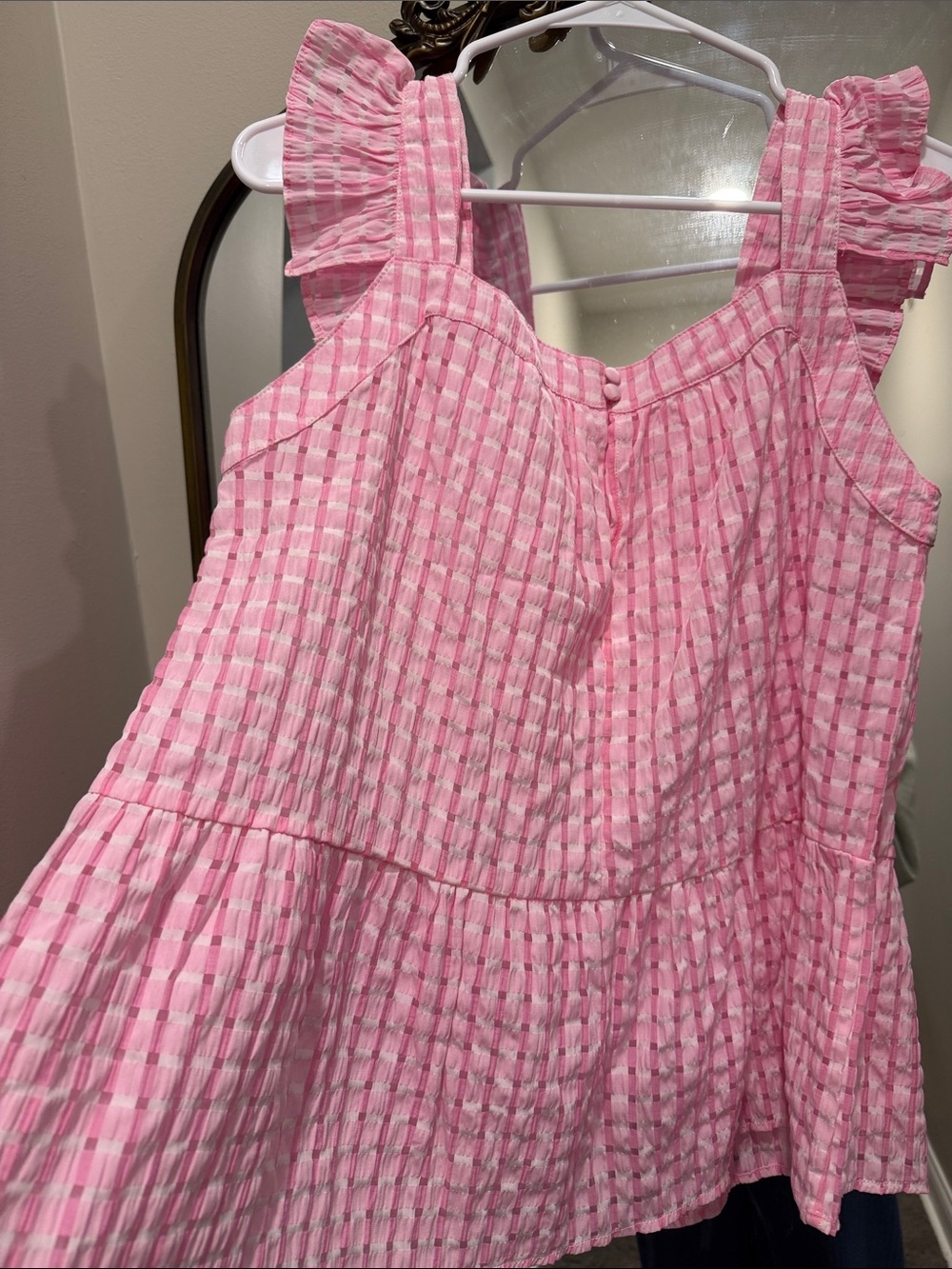 THML Pink Ruffle Strap Tank Top - Picture 4 of 6
